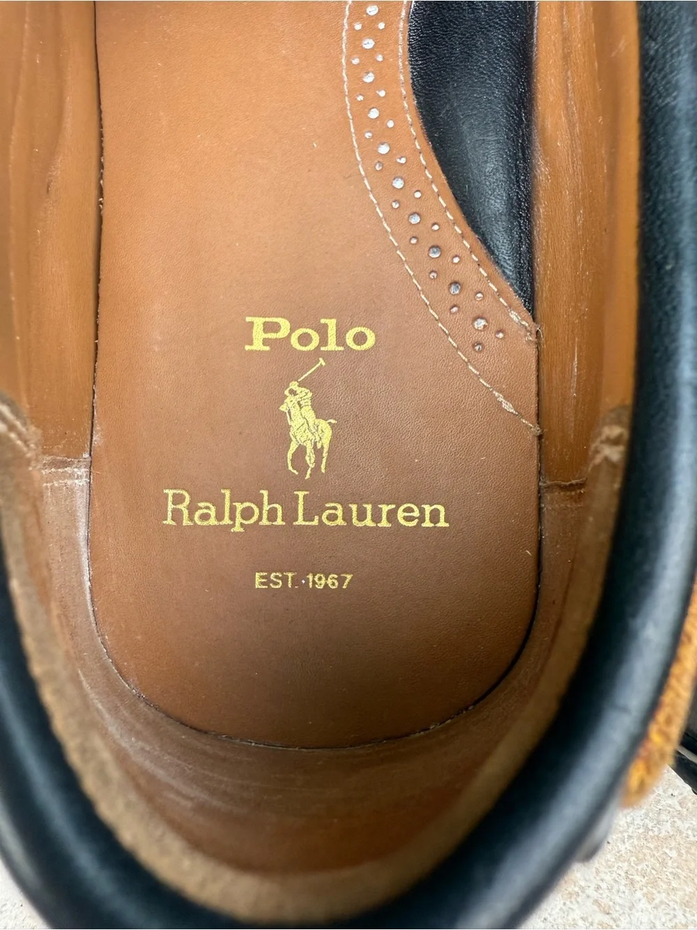 Polo Ralph Lauren men's Roberts driving moccasins in black leather.